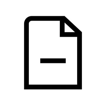 Minus sign document icon isolated on transparent background 库存插图