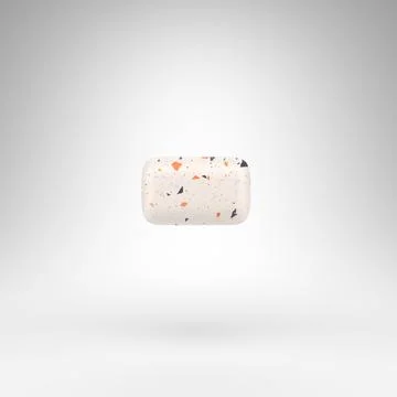 Minus symbol on white background. 3D sign with terrazzo pattern texture. Stock Illustration