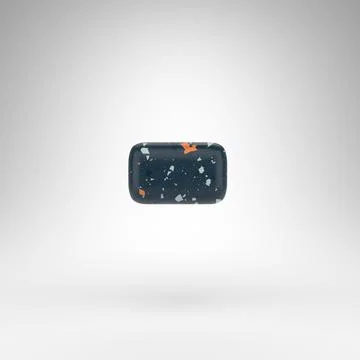 Minus symbol on white background. 3D sign with blue terrazzo pattern texture. Stock Illustration