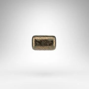Minus symbol on white background. Bronze 3D sign with oxidized scratched text Stock Illustration