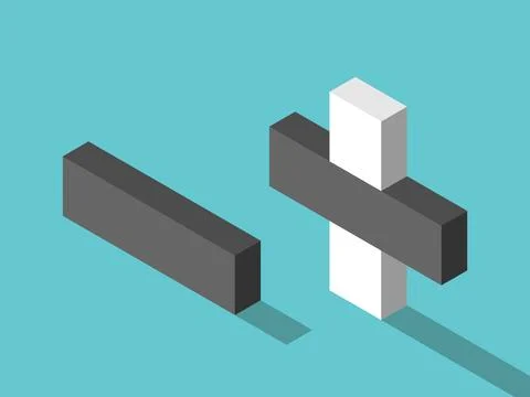 Minus transforming into plus Stock Illustration