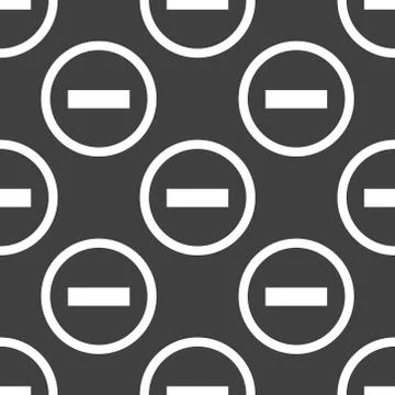 Minus web icon. flat design. Seamless pattern. Stock Illustration