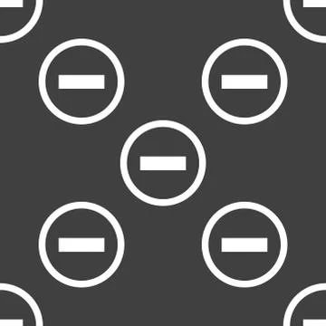 Minus web icon. flat design. Seamless pattern. Stock Illustration