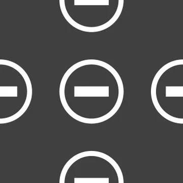 Minus web icon. flat design. Seamless pattern. Stock Illustration