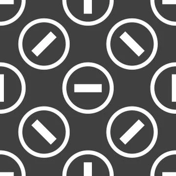 Minus web icon. flat design. Seamless pattern. Illustrazione stock