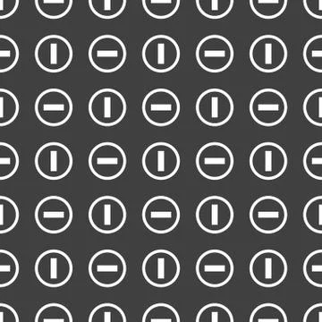 Minus web icon. flat design. Seamless pattern. Stock Illustration