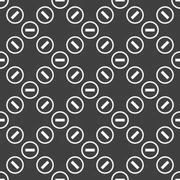 Minus web icon. flat design. Seamless pattern. Stock Illustration