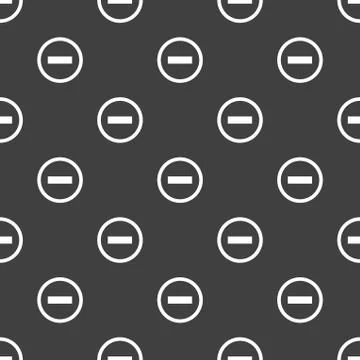 Minus web icon. flat design. Seamless pattern. Stock Illustration