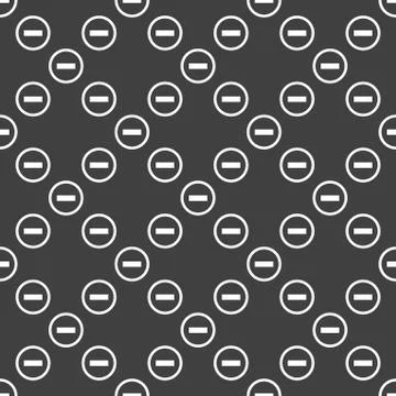Minus web icon. flat design. Seamless pattern. Stock Illustration
