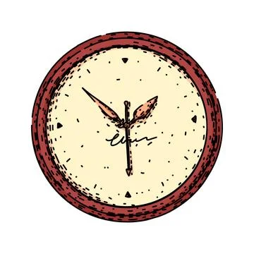 Minute clock sketch hand drawn vector Stock Illustration