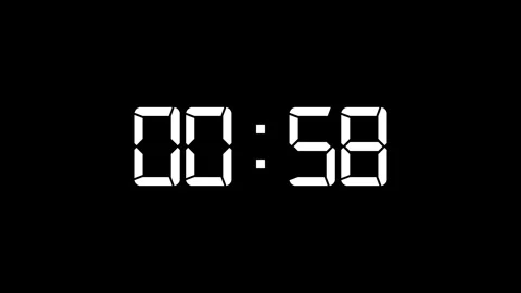 A minute digital clock countdown on a black background, representing time p.. Stock Footage 338253296