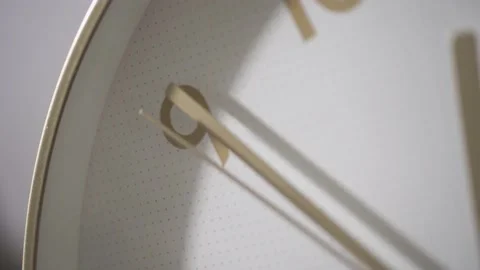 The minute hand points to the number 9, the second hand goes past. Stock Footage 162657852