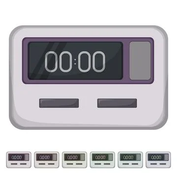 Minute kitchen timer clock cartoon vector graphic Stock Illustration