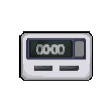 Minute kitchen timer clock pixel art vector illustration 库存插图