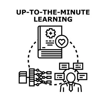 Up to the minute learning process acquiring digital knowledge Stockillustratie