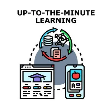 Up to the minute learning process vector concept Stock Illustration