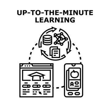 Up to the minute learning process vector concept Stock Illustration