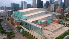 Aerial view of Minute Maid Park and downtown Houston Texas Stock Photo -  Alamy