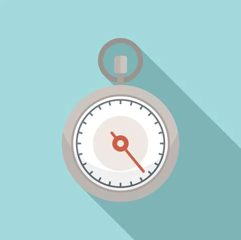 Minute stopwatch icon flat vector. Watch timer Illustrazione stock