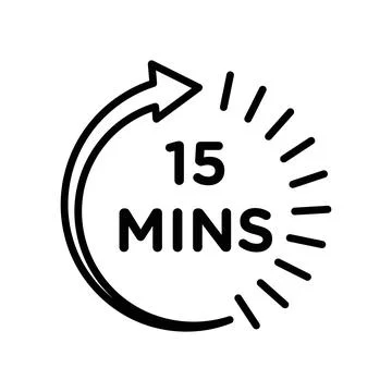 Minute timer icon linear logo mark in black and white Illustrazione stock