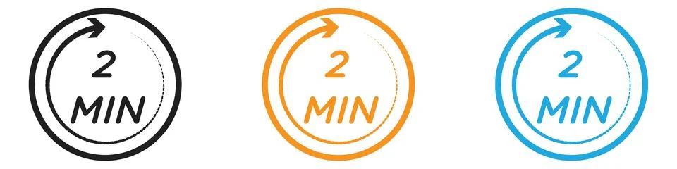 Minute timer vector logo set collection for web app ui Stock Illustration