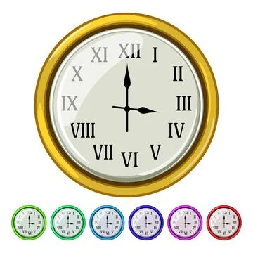 Minute wall clock cartoon vector graphic 스톡 일러스트