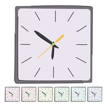 Minute wall clock vector cartoon graphic Illustrazione stock