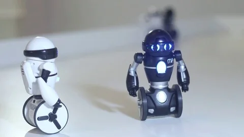 Mip two robot on standby Stock Footage 81786500