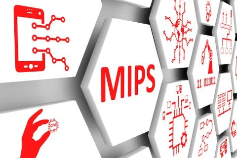 MIPS concept cell background 3d illustration Stock Illustration