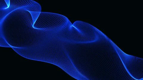 Mir blue pattern wave isolated on the black background. Stock Illustration