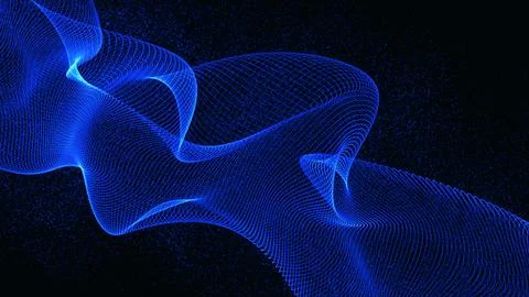 Mir blue pattern wave isolated on the black background. 스톡 일러스트