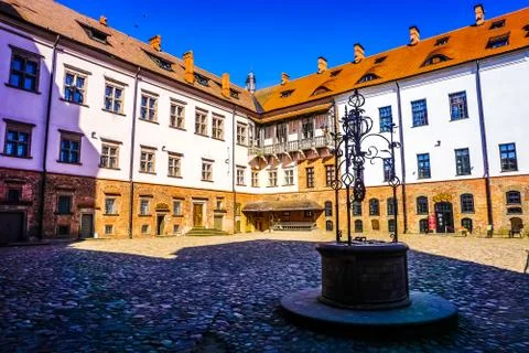 Mir Castle Complex Well Stock Photos