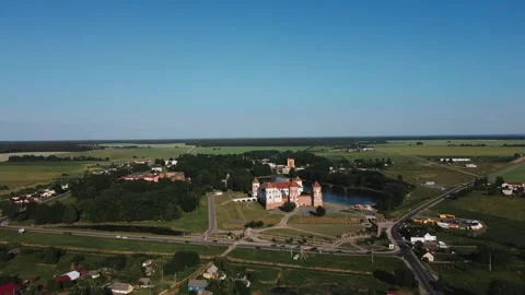 Mir Castle fly back Stock Footage 274341659