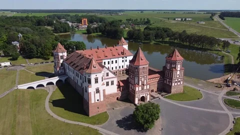 Mir castle in the republic of Belarus Stock Footage 157603340