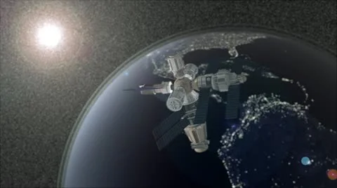 Mir orbit space station Stock Footage 21855397