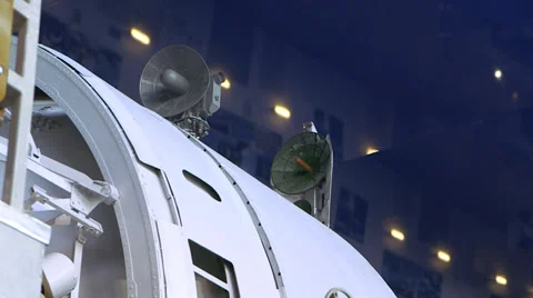 Mir station antenna close up Stock Footage 34808008