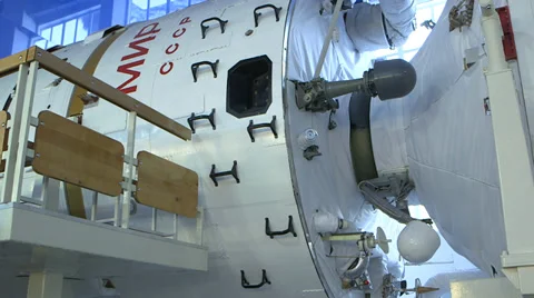 Mir station connection to module Stock Footage 34810116