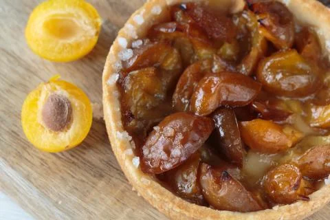 Mirabelle plums pie Stock Photos