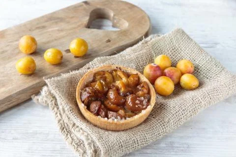 Mirabelle plums pie Stock Photos