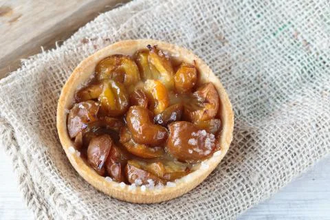 Mirabelle plums pie Stock Photos
