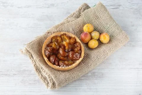 Mirabelle plums pie 스톡 사진