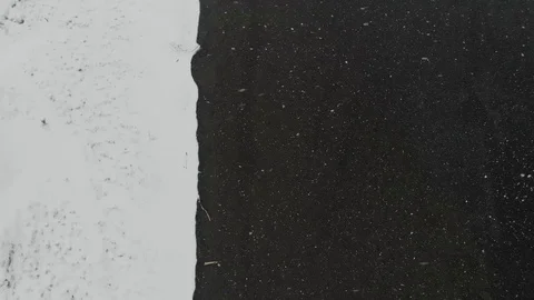 Miracle of falling snow reflecting on the river Stock Footage 120146253