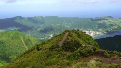 Miradouro da Boca Do Inferno Lookout Point, Sete Cidades Stock Footage 144247843