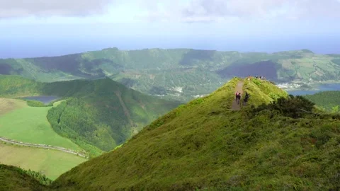 Miradouro da Boca Do Inferno Lookout Point, Sete Cidades Stock Footage 144247867