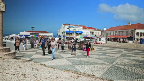 Miradouro do Suberco Observation deck in Nazaré a Town in Portugal in 4K. Stock Footage 169659135