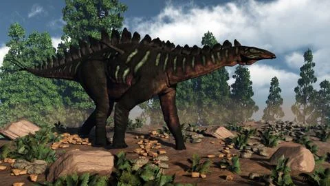 Miragaia dinosaur - 3D render Stock Illustration