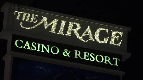 The Mirage lights night Stock Footage 68041906
