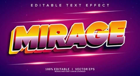 Mirage vector text effect with modern style design Stock Illustration