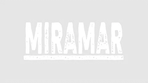 Miramar. Animated text. Transparent Alpha channel. 4K video. Stock Footage 154290389