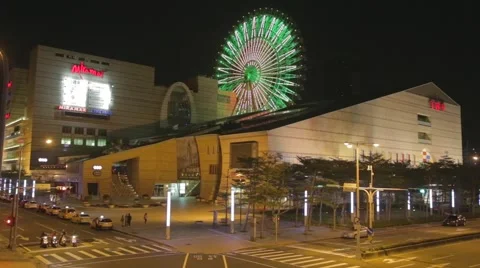 Miramar Ferris wheel at night - blinking lights Stock Footage 43097751